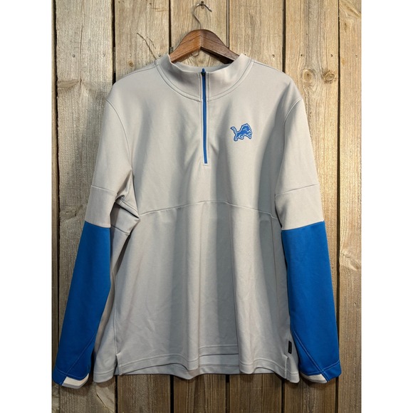 Nike Other - Nike Detroit Lions NFL On-Field Dri-FIT Quarter-Zip Pullover Grey Blue XL